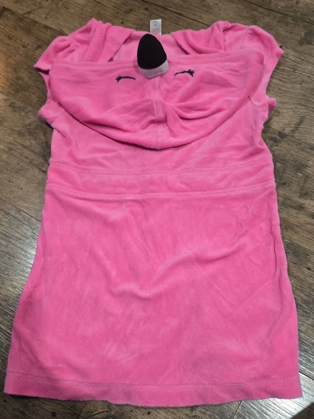 Justice Hot Pink Hooded Zip-Up Cover-Up with Heart Pull